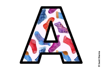 Winter Socks Bulletin Board Letters, Alphabet Posters, Winter Classroom