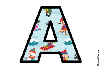 Winter Sports Bulletin Board Letters, Alphabet Posters, Winter Classroom