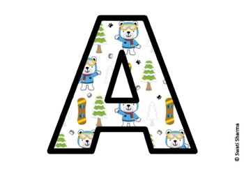 Winter Sports Bulletin Board Letters, Alphabet Posters, Winter Classroom