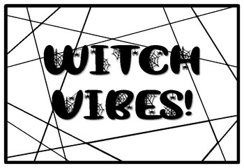 WITCH VIBES!, Halloween Coloring Pages, Halloween Morning Work