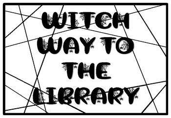 WITCH WAY TO THE LIBRARY, Halloween Coloring Pages, Halloween Morning Work