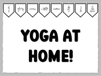 YOGA AT HOME! Yoga Bulletin Board Kit, Ready to print Yoga Classroom Decor, Yog