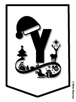 YOGA MAKES YOU BRIGHT! Christmas Bulletin Board Letters, Christmas Banner,