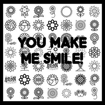 YOU MAKE ME SMILE! Sunflower Bulletin Board Activity 3x3 feet