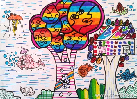 Abstract Child art by Aali Sharma Study Hall Lucknow India