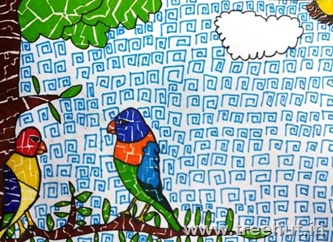 Mosaic art by child Amal Srivastava STudy Hall Lucknow India
