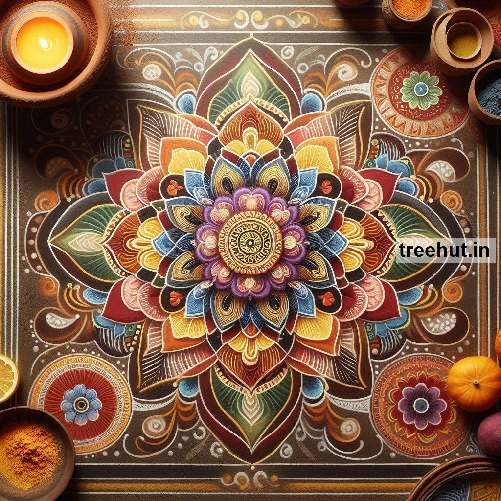 56 Traditional Diwali Rangoli Ideas with Decoration Techniques