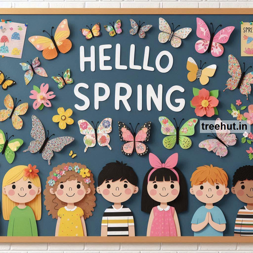 Butterfly Bulletin Board Ideas, Door Decor, Hallway Display and Spring Classroom Games and Activities in Elementary School