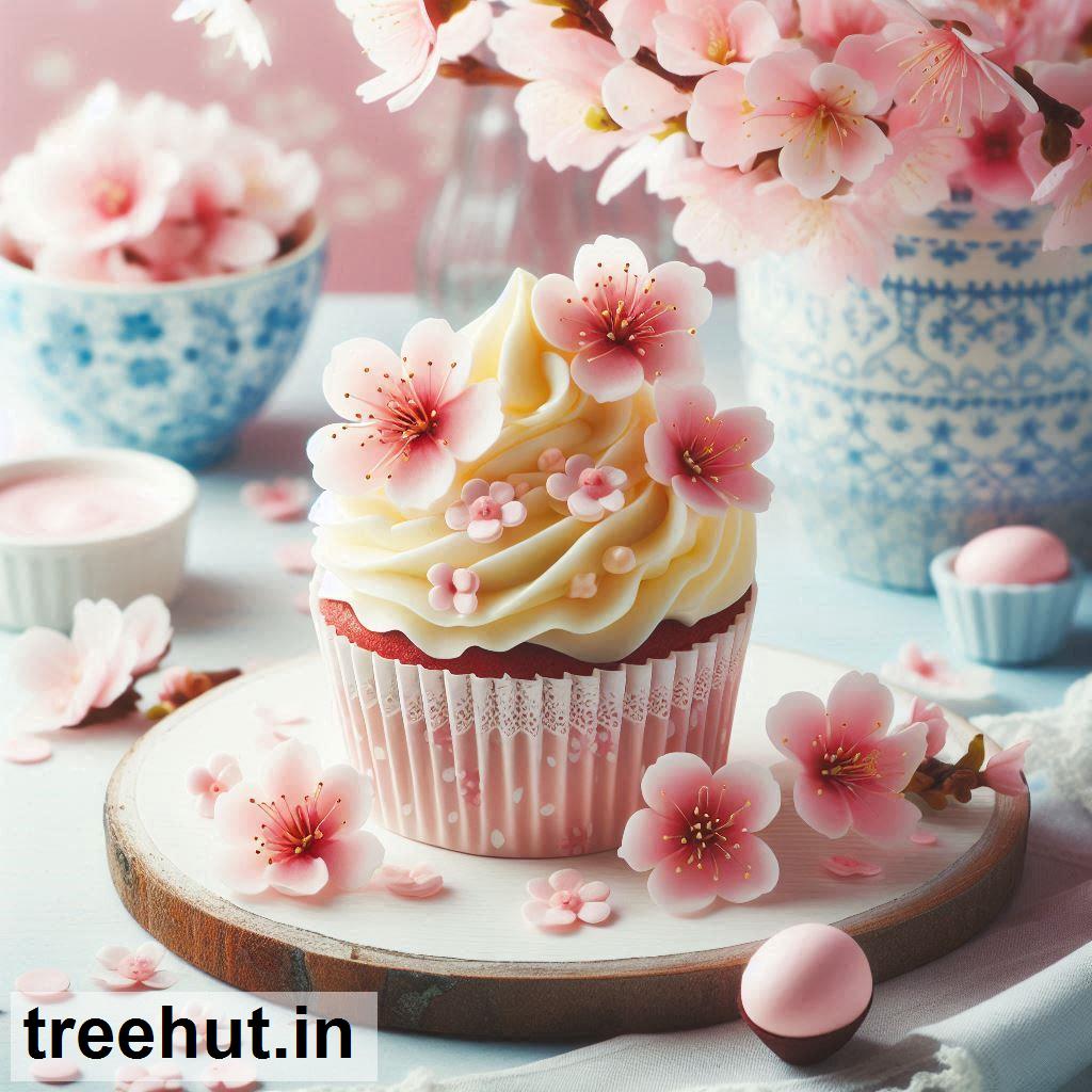 Cherry Blossoms Sakura Cupcake Ideas, Mini Cake Decoration Ideas