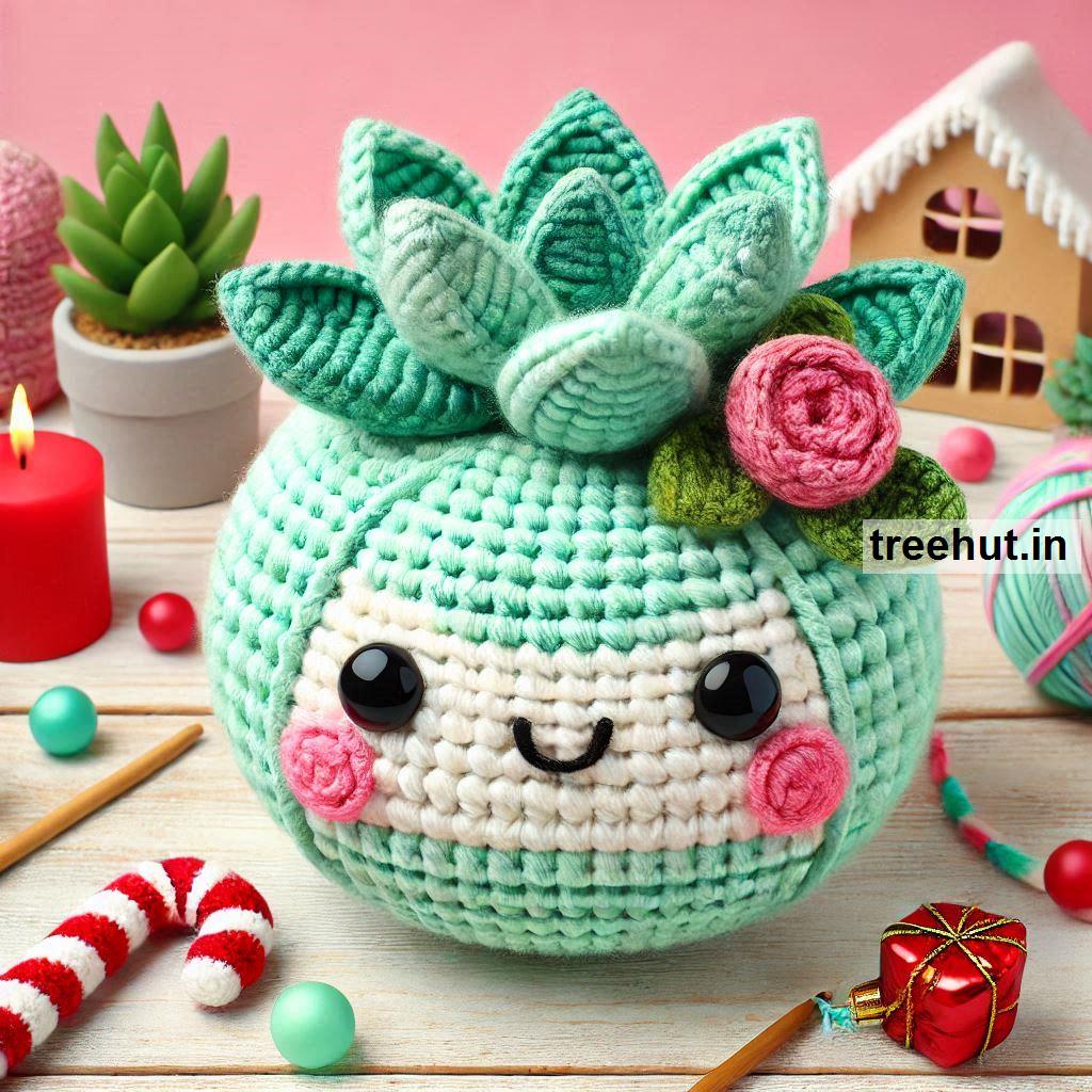 Christmas Crochet Succulents Ideas