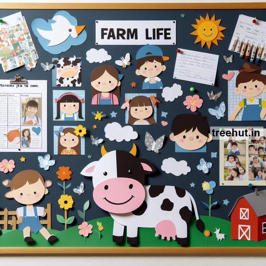 Cow Bulletin Board Ideas, Door Decor, Hallway Display and Farm Classroom Games and Activities in Elementary School
