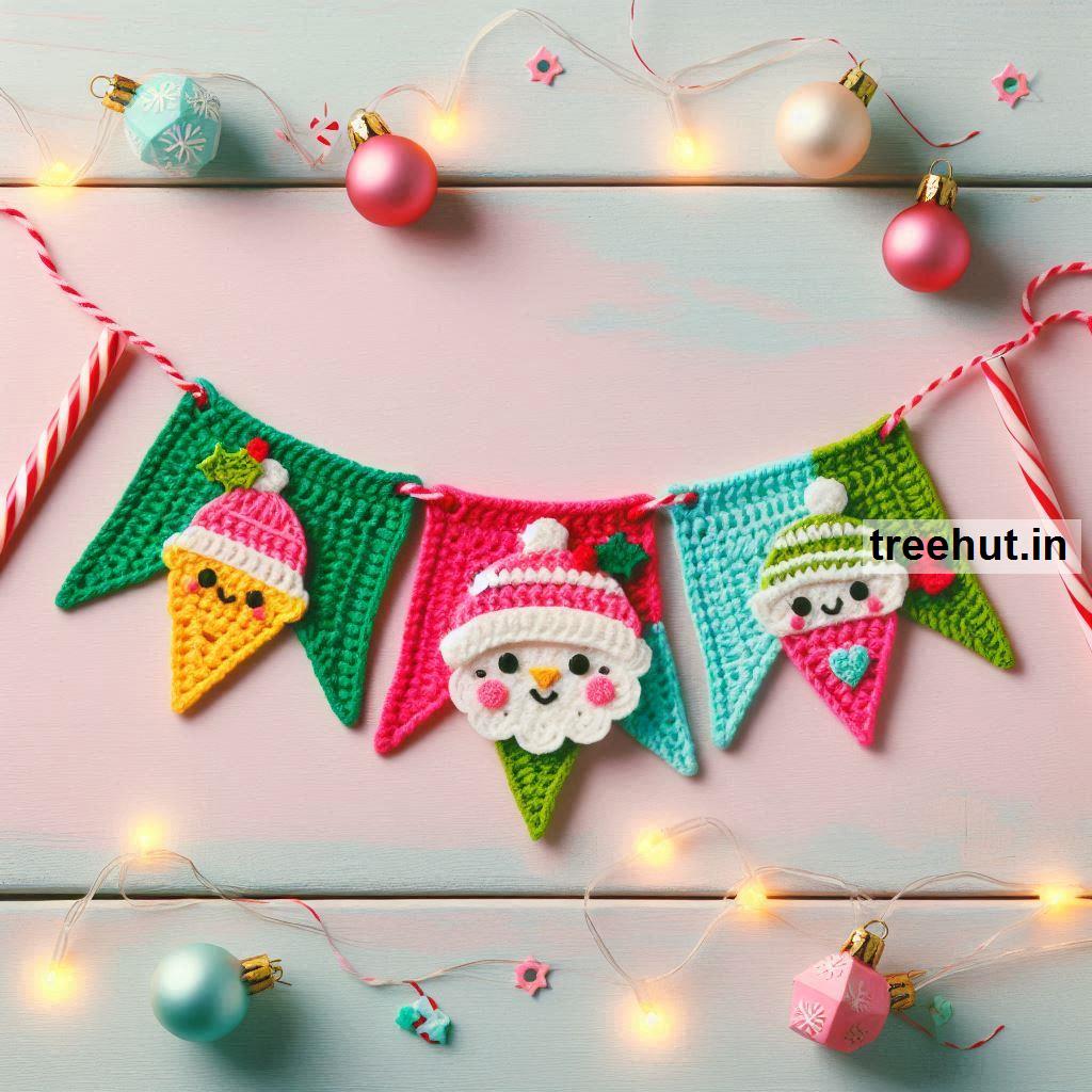 Crochet Christmas Bunting Ideas for Eco Friendly Christmas Decoration Gifts or Selling