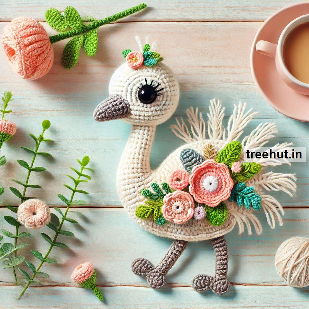 Crochet Ostrich Ideas for Appliques and Small Crochet Projects with Leftover Yarn for Selling or Gifting