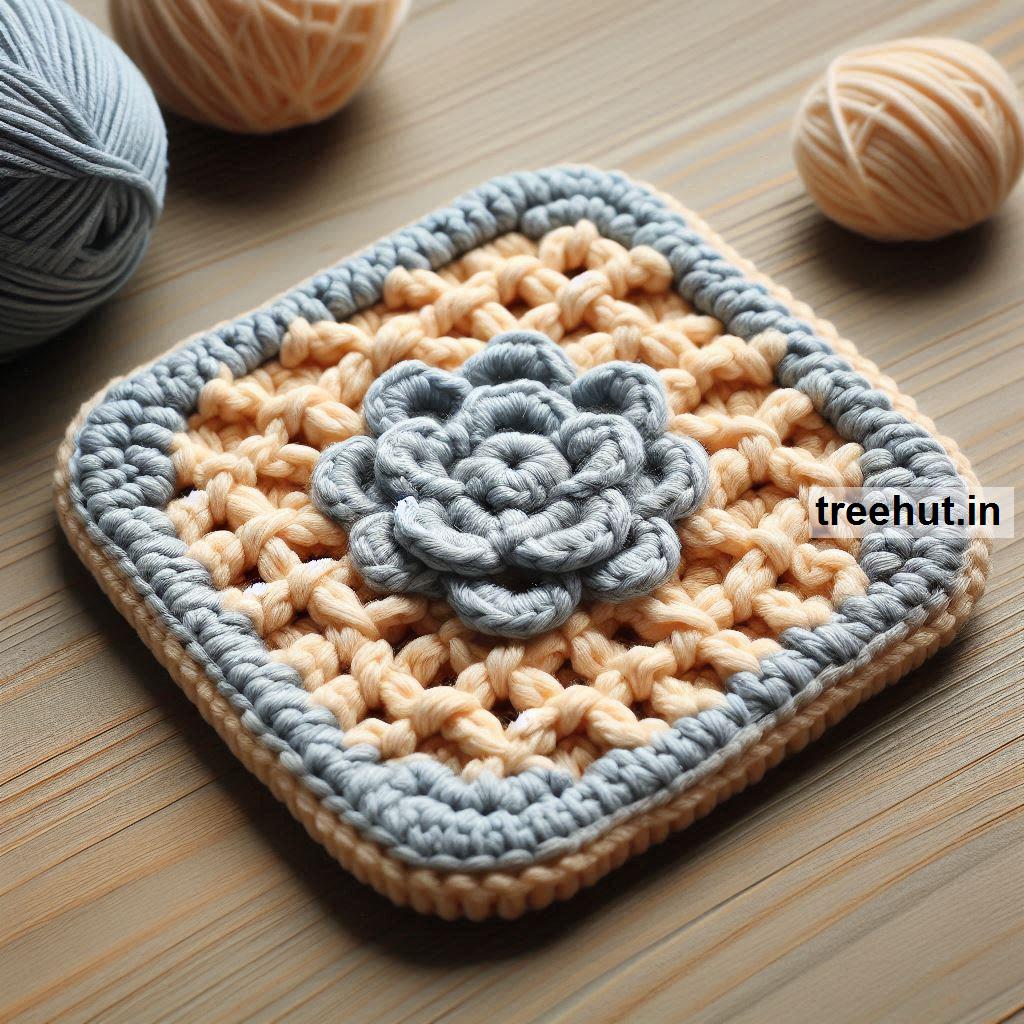 Crochet Waffle Coaster and how to make crochet waffle stitch