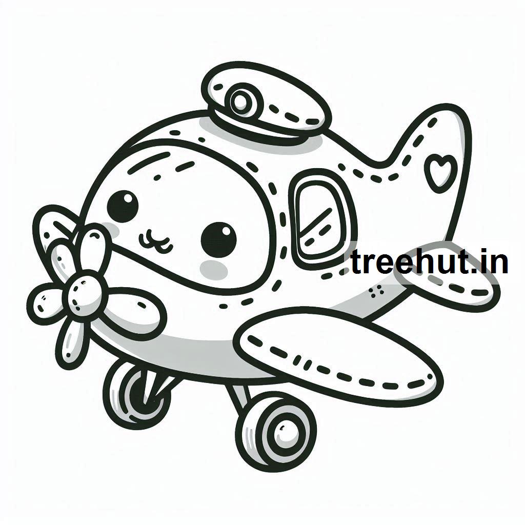 Cute Airplane Coloring Pages