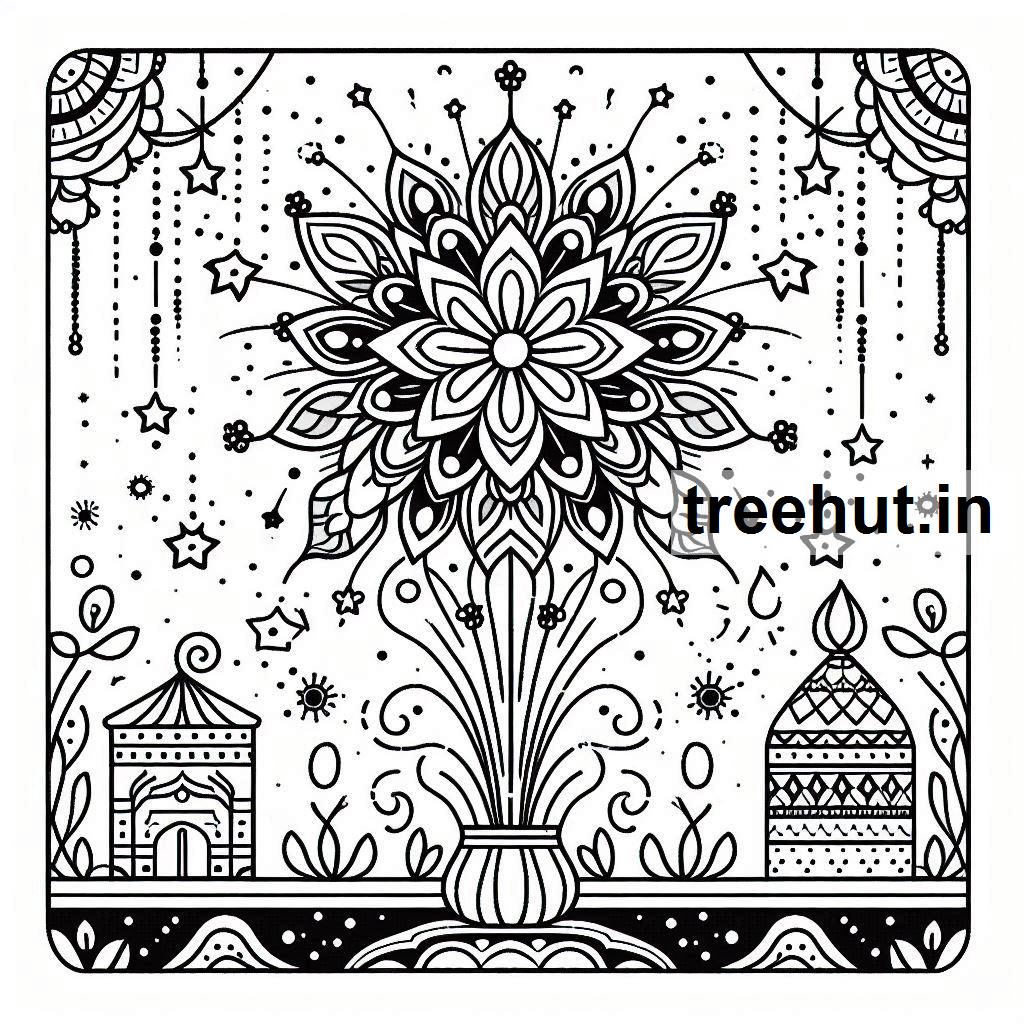 Diwali Fireworks Coloring Pages