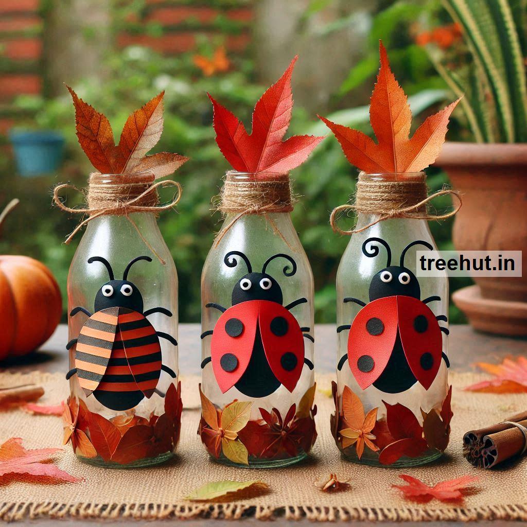 Fall Bugs Bottle Decoration Ideas, Bottle Craft Ideas