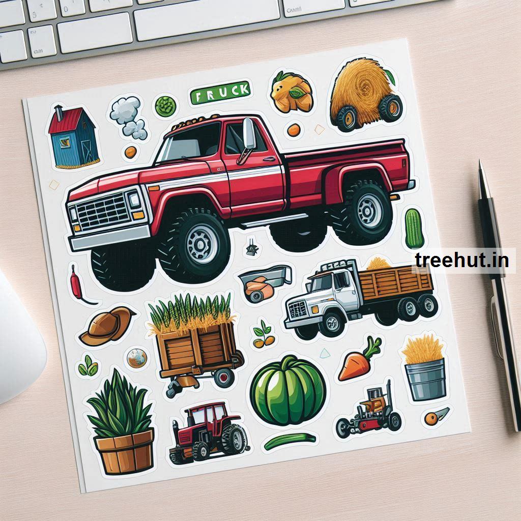 Farm truck stickers and craft ideas