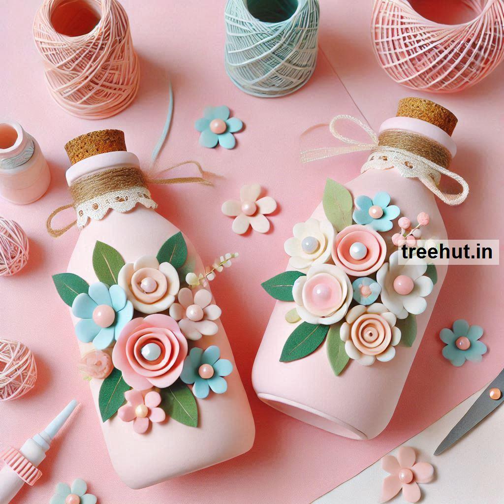 Floral Bottle Decoration Ideas, Bottle Craft Ideas