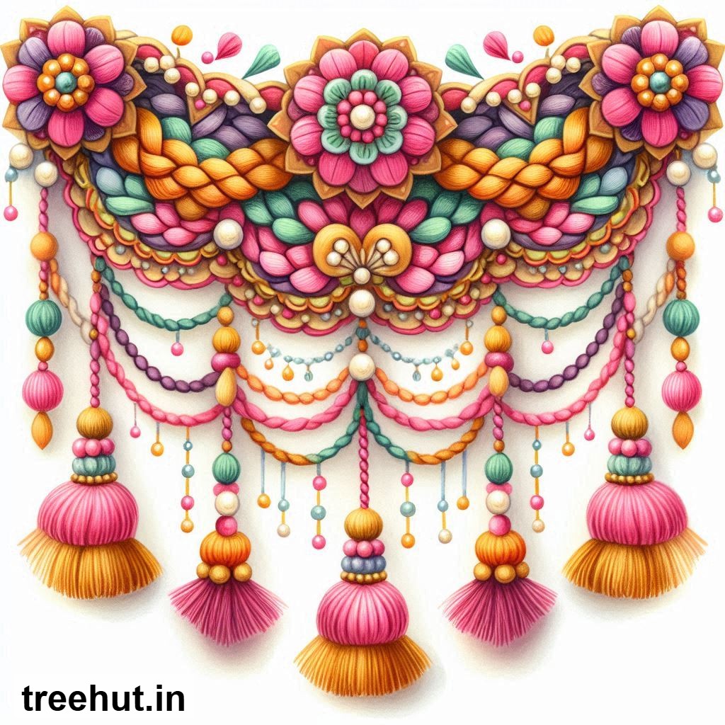 Free Colorful Toran Accent Cutout for Wall Hanging Decoration, Printables for Diwali, Navratri, Indian Festivals DIY Hindu Crafts