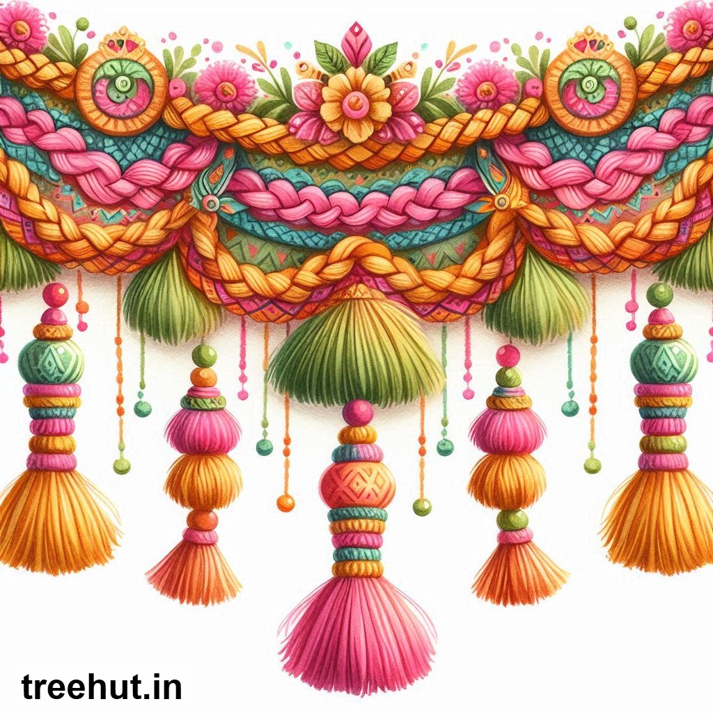 Free Colorful Toran Accent Cutout for Wall Hanging Decoration, Printables for Diwali, Navratri, Indian Festivals DIY Hindu Crafts