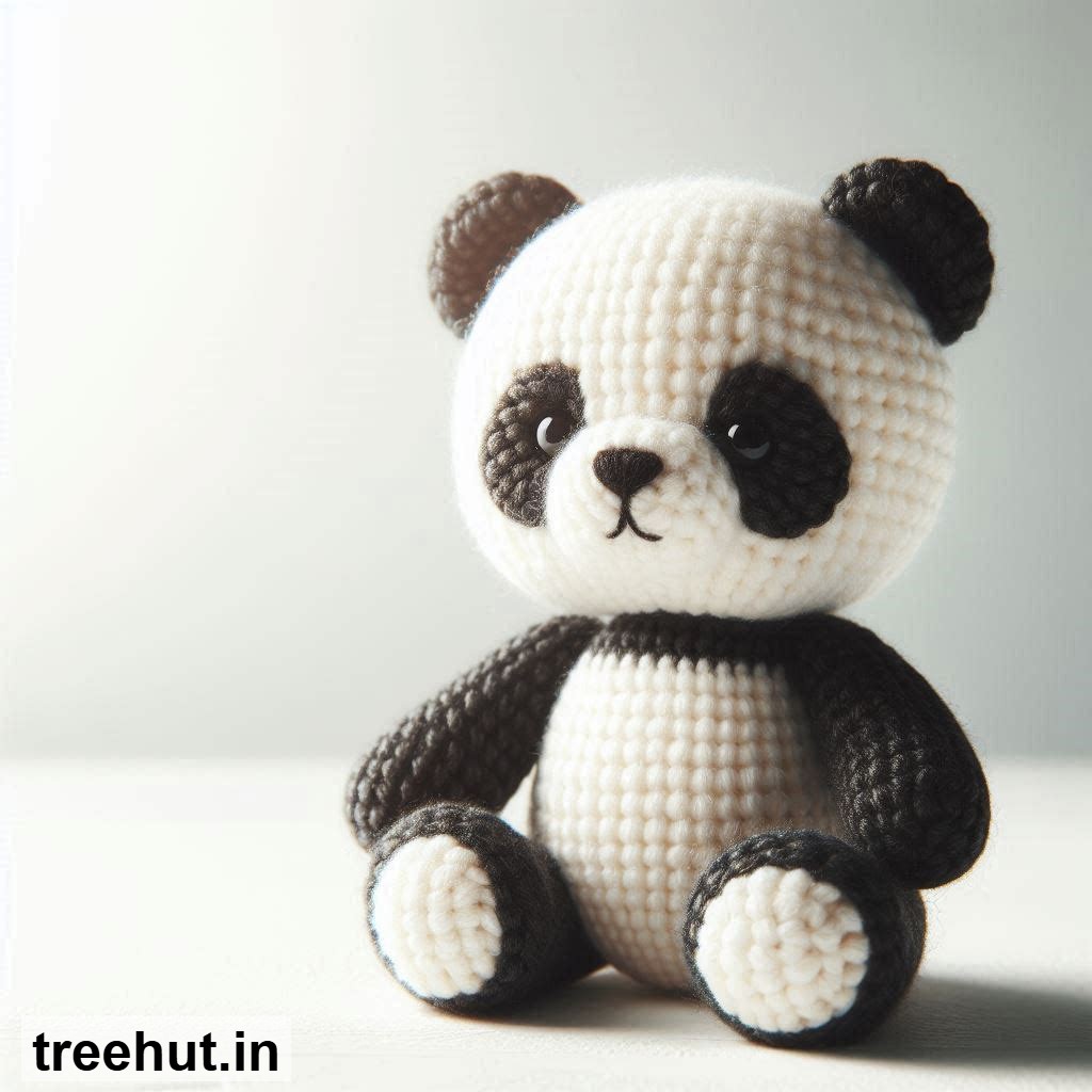 Hand Knitted Panda Stuffed Toy Design Ideas