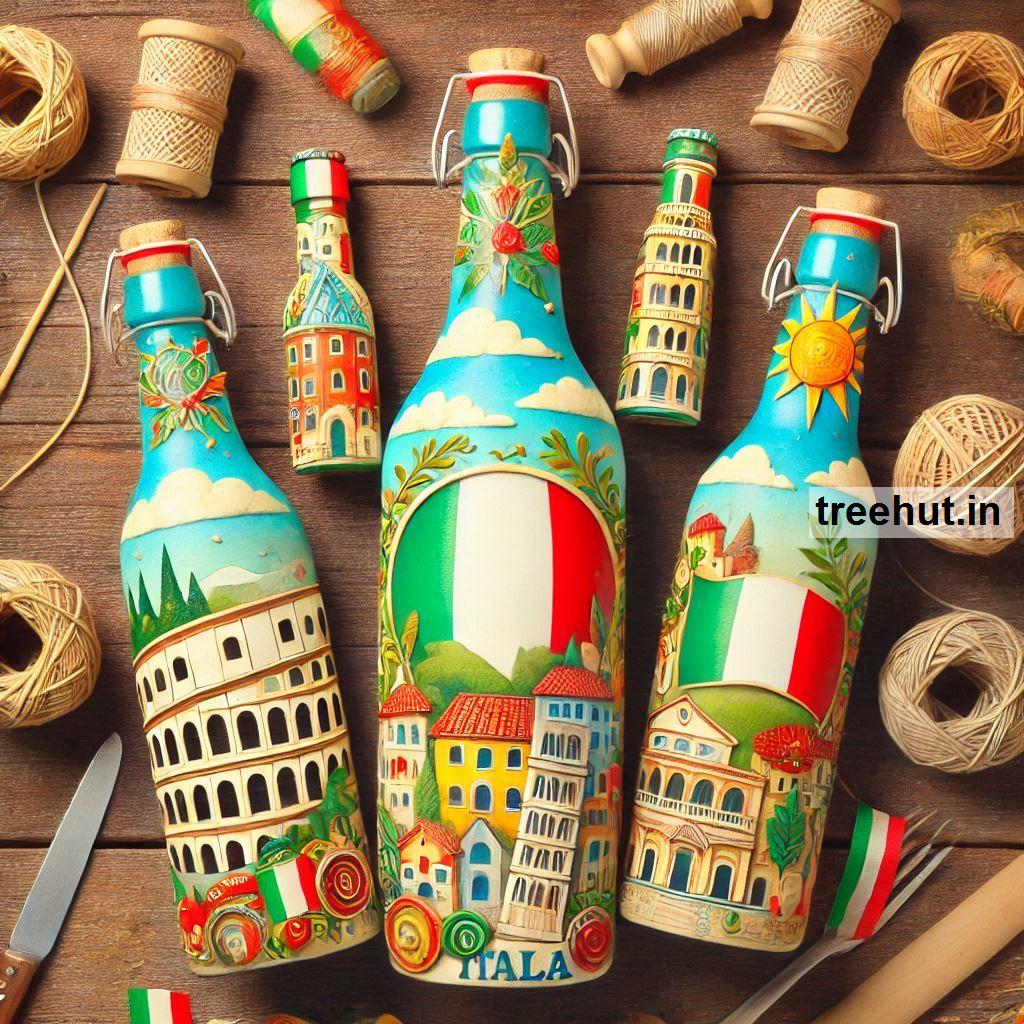 Italy Bottle Decoration Ideas, Spring Bottle Craft Ideas