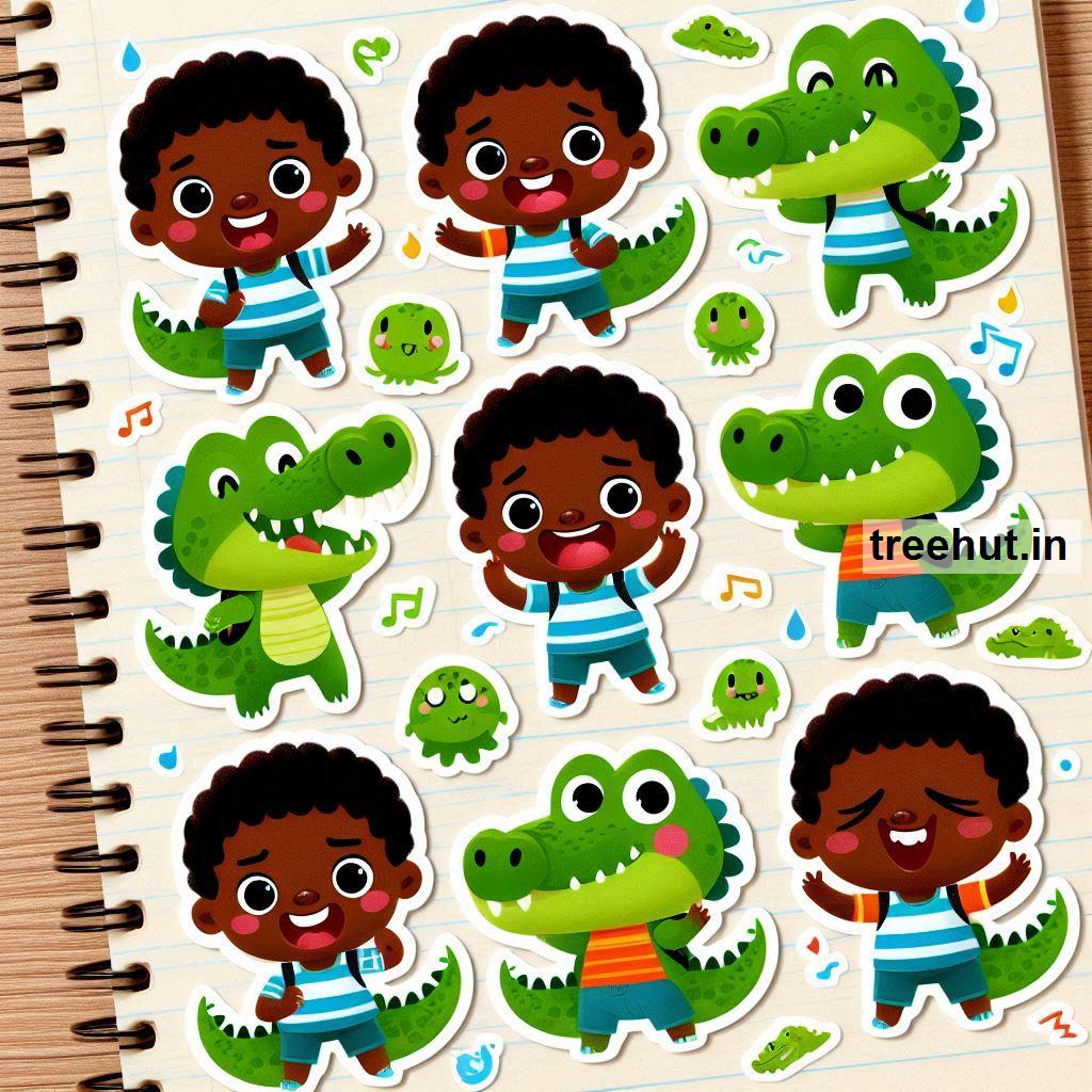 Printable Crocodile Stickers and 25 Jungle Craft Activities for Kids, Adults, Family Time and Classroom Activities