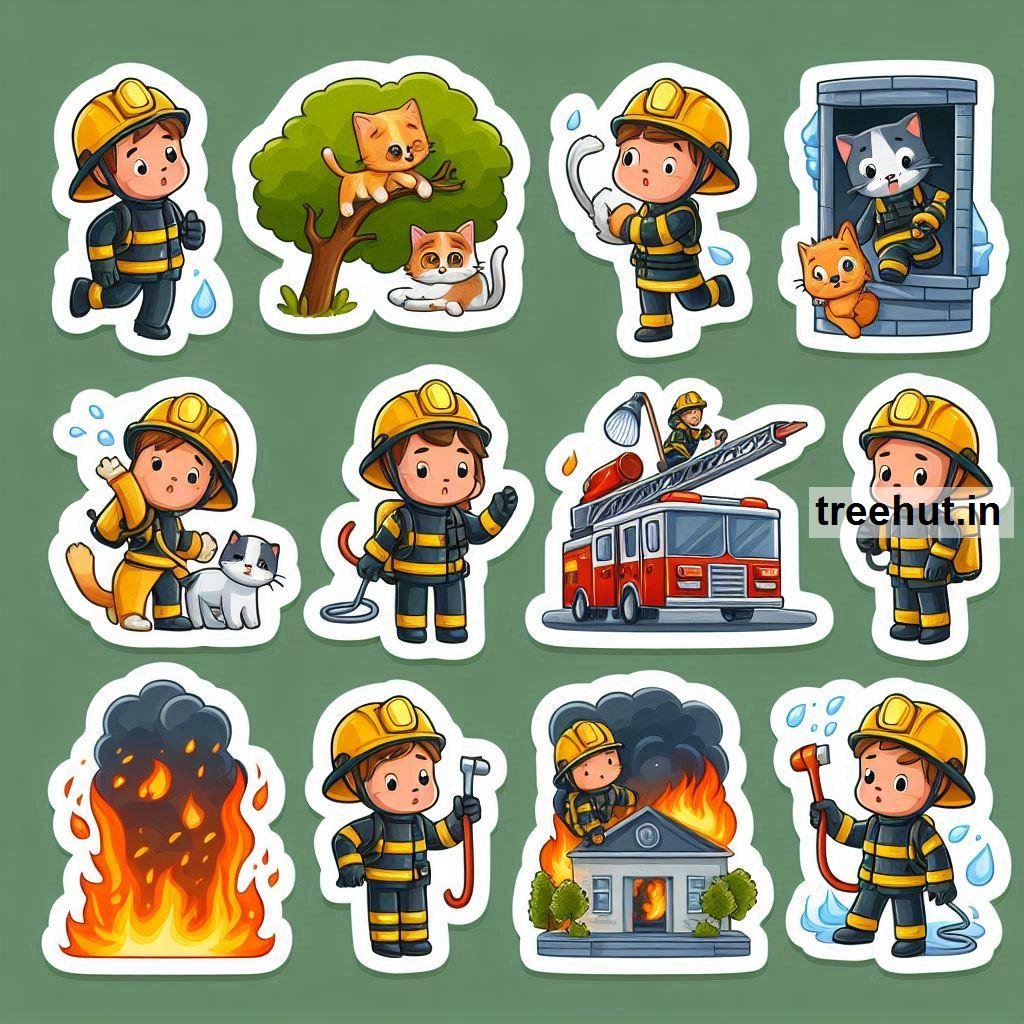 Printable Fire Fighter Stickers and 20 Fire Safety Craft Activities for Kids, Adults, Family Time and Classroom Activities