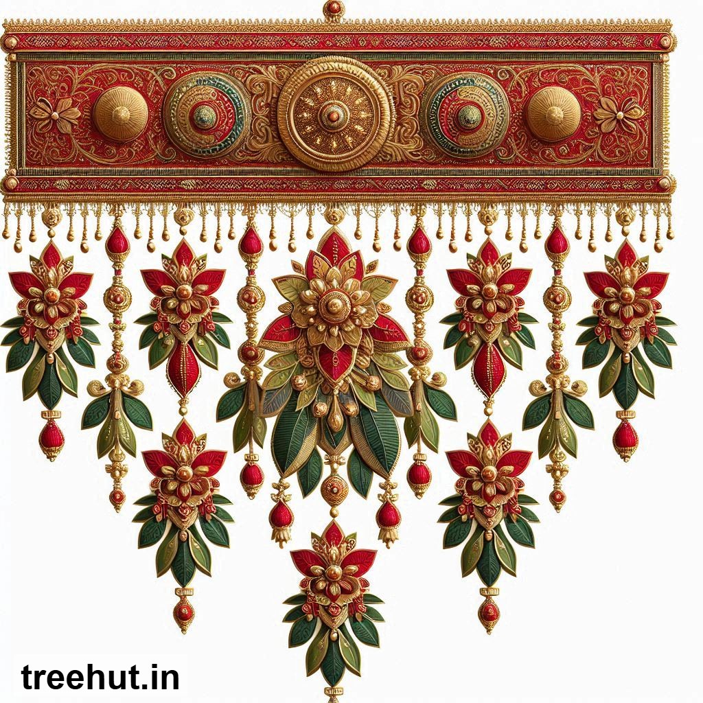 Red and Green Toran Ideas for Navratri, Ganpati Utsav, Diwali with Decoration Techniques