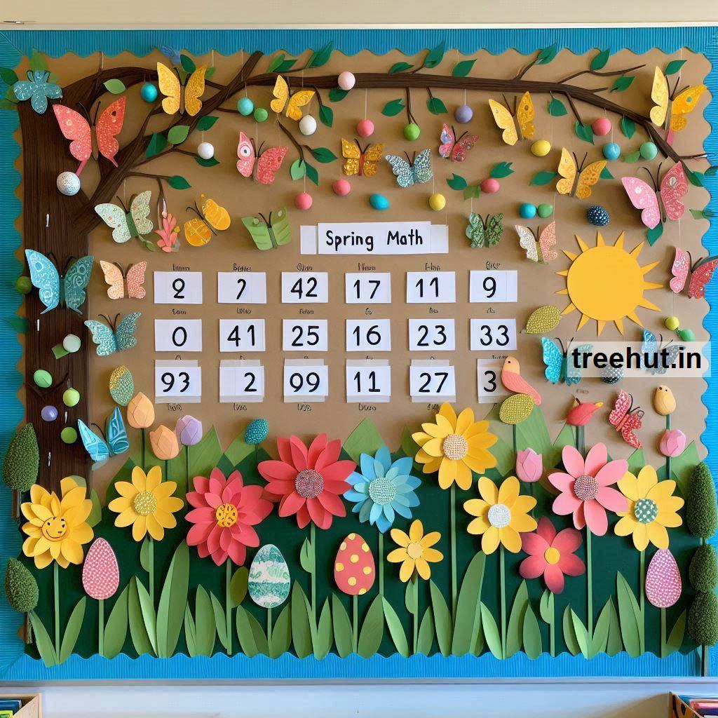 Spring math bulletin board ideas for early school years