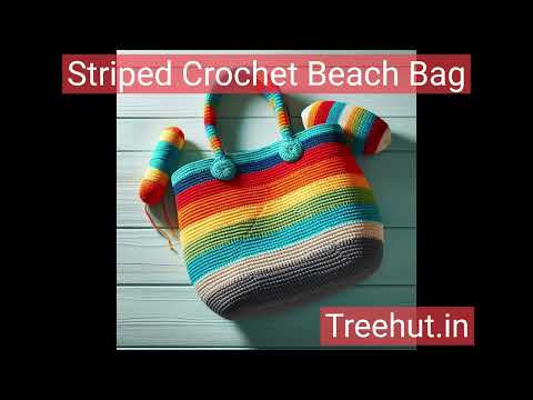 Crochet Leftover Yarn into Striped Crochet Bags! Ideas #crochetideas #summercrochet #crochet