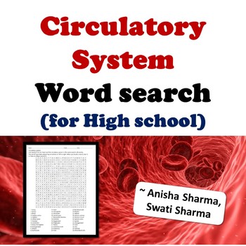 Circulatory System, Word search for High school