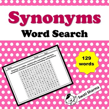 Synonyms Word Search Worksheets