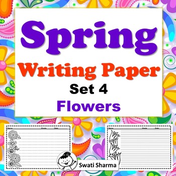 Spring, Writing Paper, Set 4, Flowers
