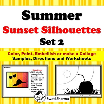 Summer Sunset Silhouette Art Project, Set 2