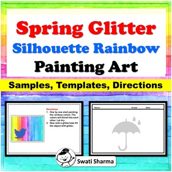 Spring Glitter Silhouette Rainbow Painting Art Project