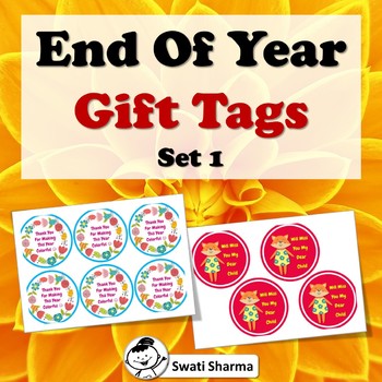 Printable gift tags, End Of Year Gift Tags, Set 1