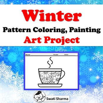 Winter Art Project, Pattern Coloring, Classroom Display, Art Sub Plan