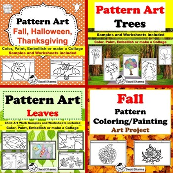 Elementary, Fall, Pattern Art Project Bundle, Classroom Display