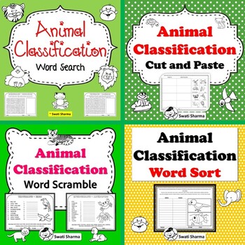 Animal Classification Worksheets, Bundle