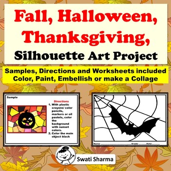 Fall, Halloween, Thanksgiving, Silhouette Art Project, Sub Plan