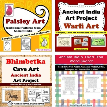 Ancient India Art projects and Food Word Search Bundle