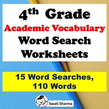 4th Grade Academic Vocabulary, Word Search Worksheets