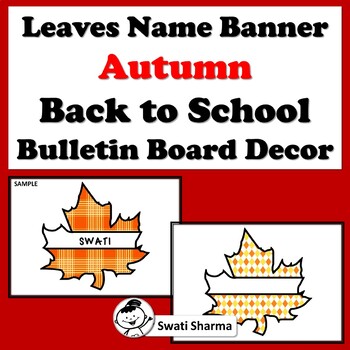 Leaves Name Banner, Autumn, Back to School, Bulletin Board Decor