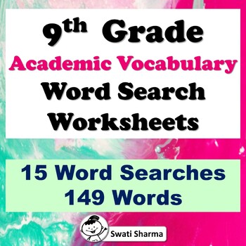 9th Grade Academic Vocabulary Word Search Worksheets