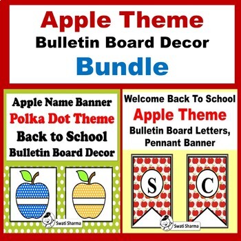 Apple Theme, Back to School Bulletin Board Decor, Bundle