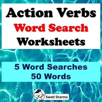 Action Verbs, Word Search Worksheets