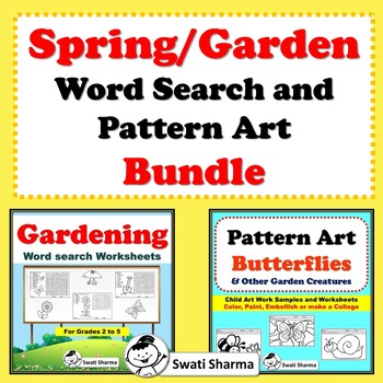 Spring/Garden Word Search and Pattern Art Bundle