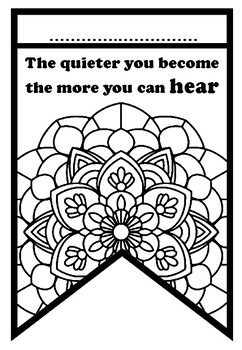Growth Mindset Coloring Set 1, Pennant Banner, Bunting, Classroom Display